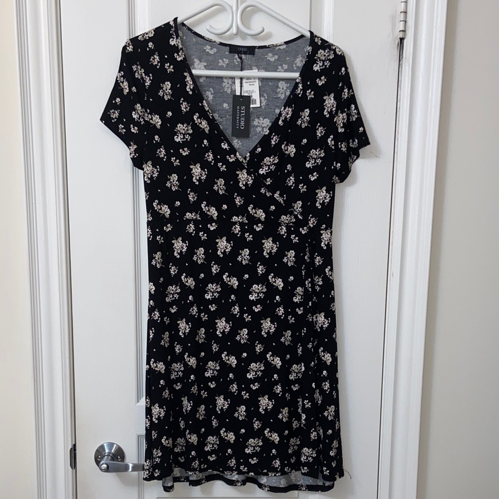 Studio Black Floral Mini Dress